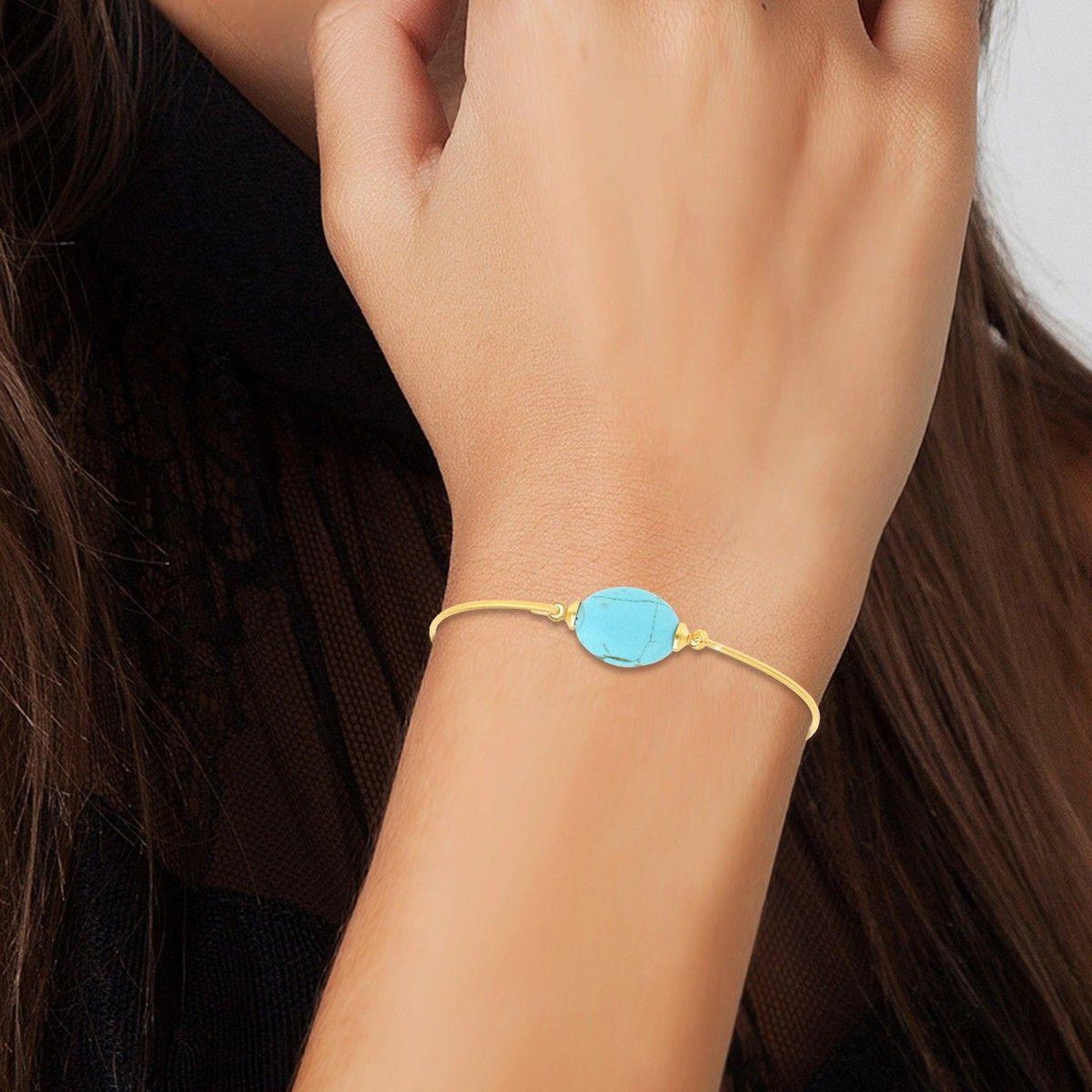 Voir la diapositive 2 : SC BOHEME Bracelet SC Bohème orné d'une pierre turquoise