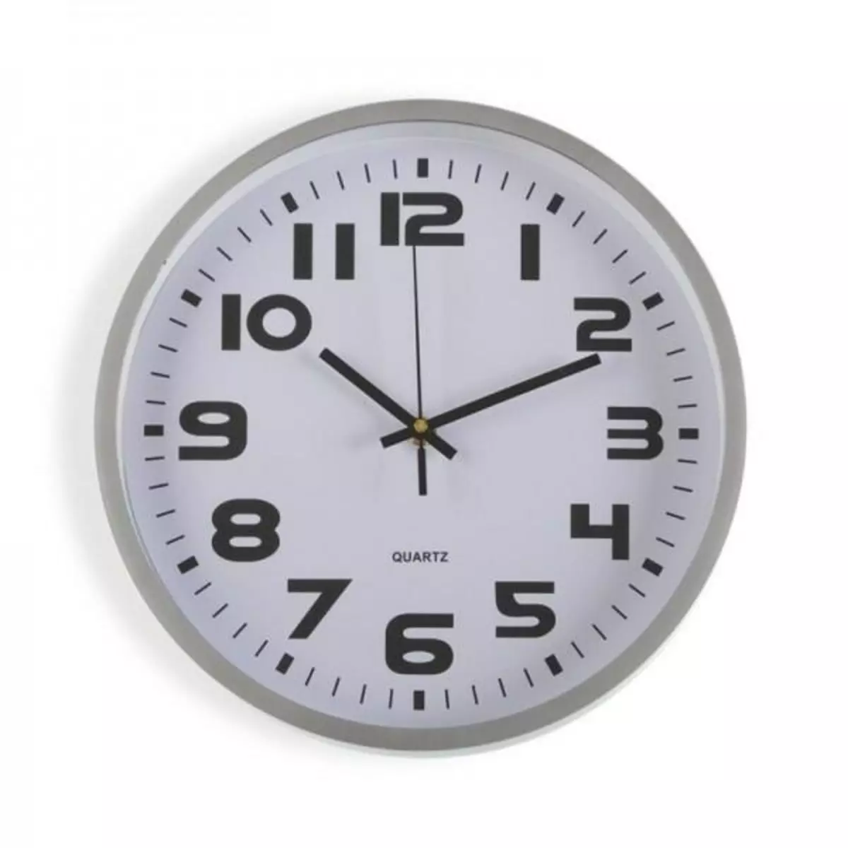 MARKET24 Horloge Murale Argent Plastique (4,2 x 30,5 x 30,5 cm)