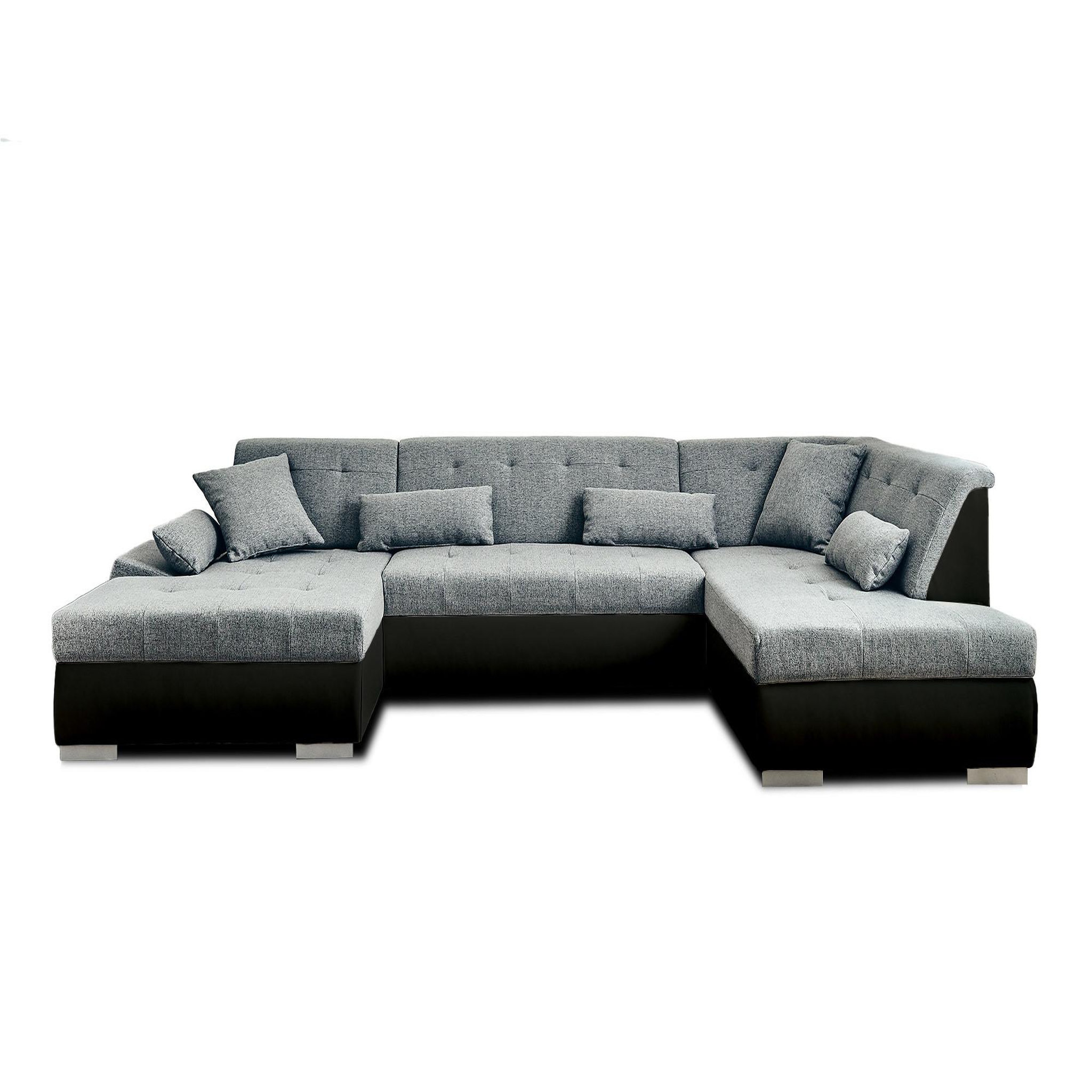 Voir la diapositive 6 : LISA DESIGN Vermont - canapé panoramique d'angle droit - 7 places - convertible - en simili et tissu