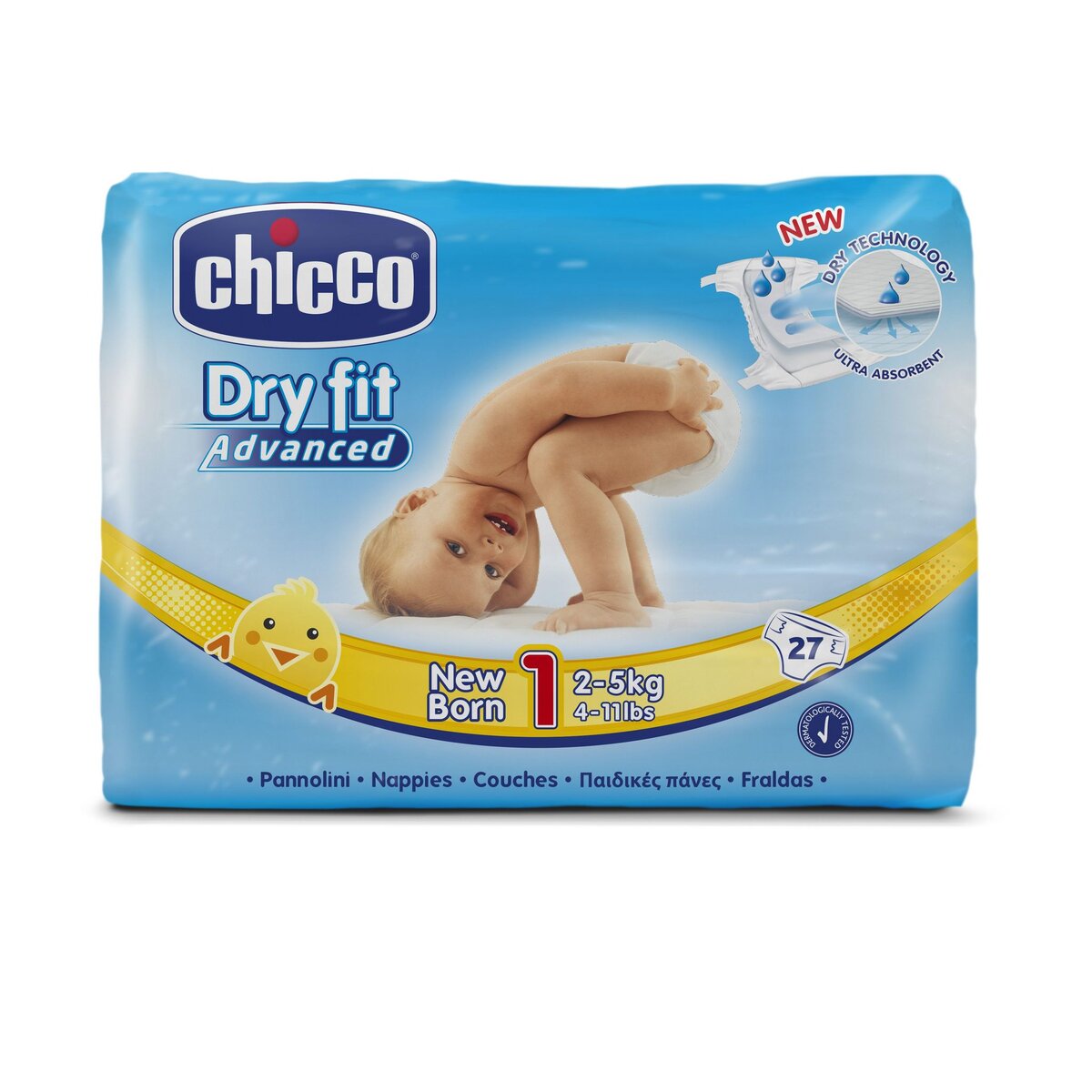 CHICCO DRY FIT ADVANCED Couches Standard T1 (2-5 kg) X27