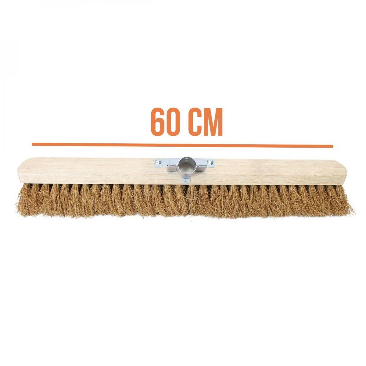 LINXOR Balai en coco naturel et bois - 60 cm - Marron