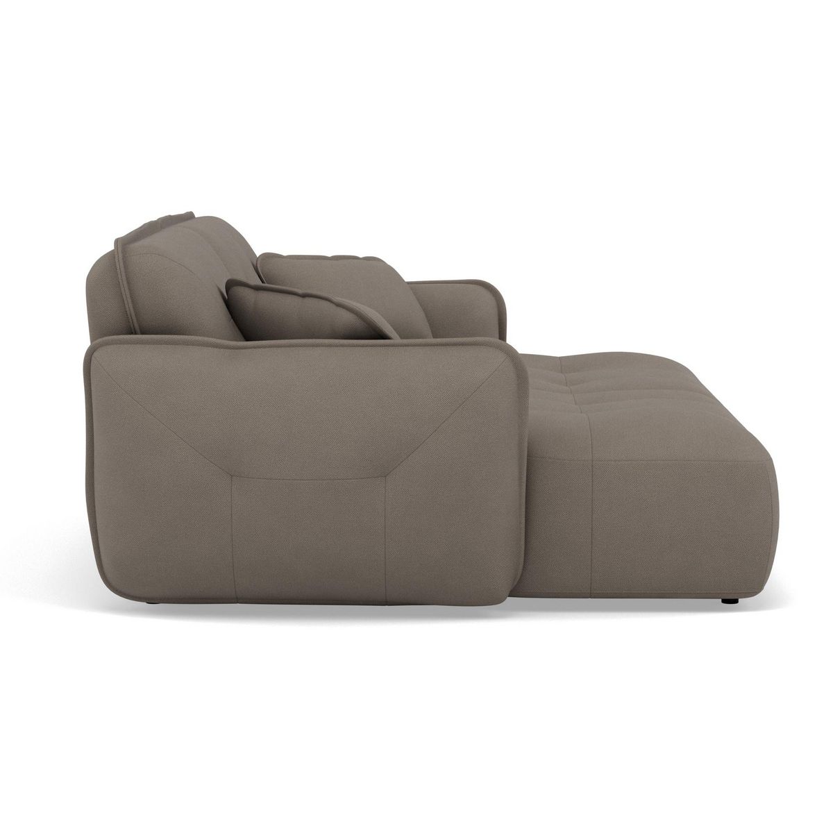 LISA DESIGN Thais - canapé droit 4 places avec double méridienne assise profonde en tissu texturé