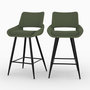 Voir la diapositive 1 : Rendez vous déco Lot de 2 chaises pour îlot central en tissu bouclé vert kaki 66 cm-Alfy