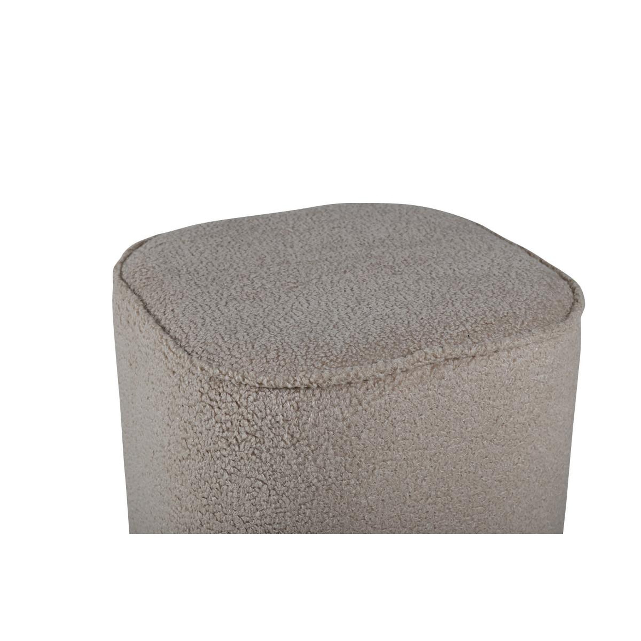Voir la diapositive 3 : Paris Prix Pouf tissu bouclette  piff  44cm beige