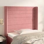 VIDAXL Tete de lit avec oreilles Rose 83x16x118/128 cm Velours