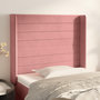 Voir la diapositive 1 : VIDAXL Tete de lit avec oreilles Rose 83x16x118/128 cm Velours