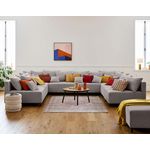 LISA DESIGN Edinburg - canapé modulable panoramique 8 places - en velours côtelé. Coloris disponibles : Gris, Beige, Orange, Bleu, Vert, Jaune, Noir