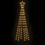 VIDAXL Sapin de Noël avec piquet Blanc chaud 108 LED 180 cm