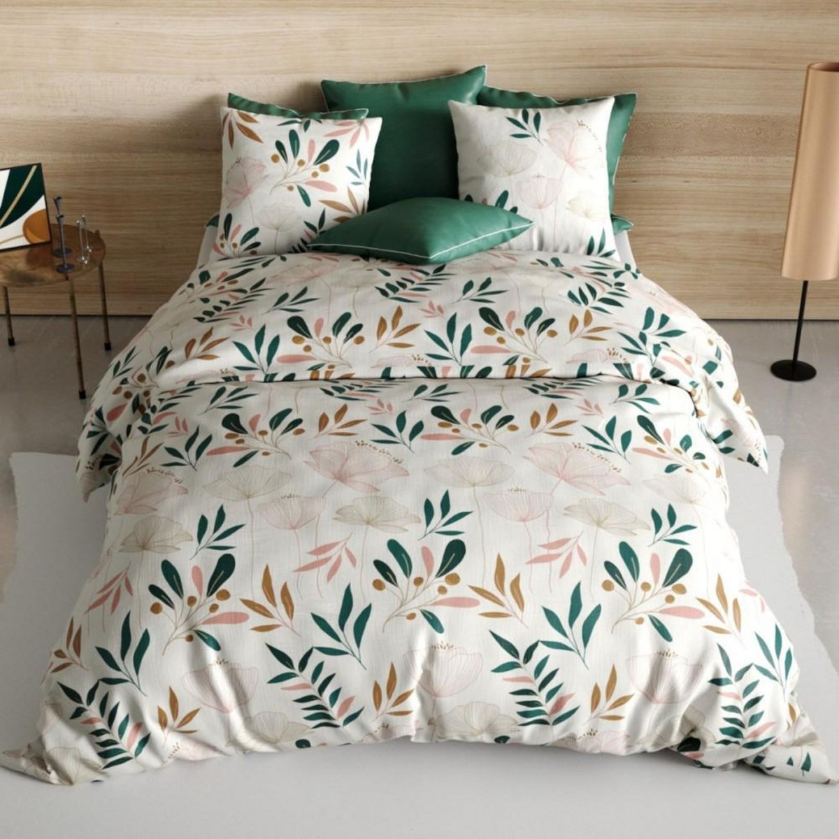 ATELIER DU COTON Housse de couette 240x220 KANO + 2 taies coton 57 fils