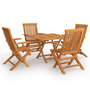 Voir la diapositive 2 : VIDAXL Salon de jardin 5 pcs Bois de teck massif