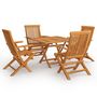 Voir la diapositive 2 : VIDAXL Salon de jardin 5 pcs Bois de teck massif
