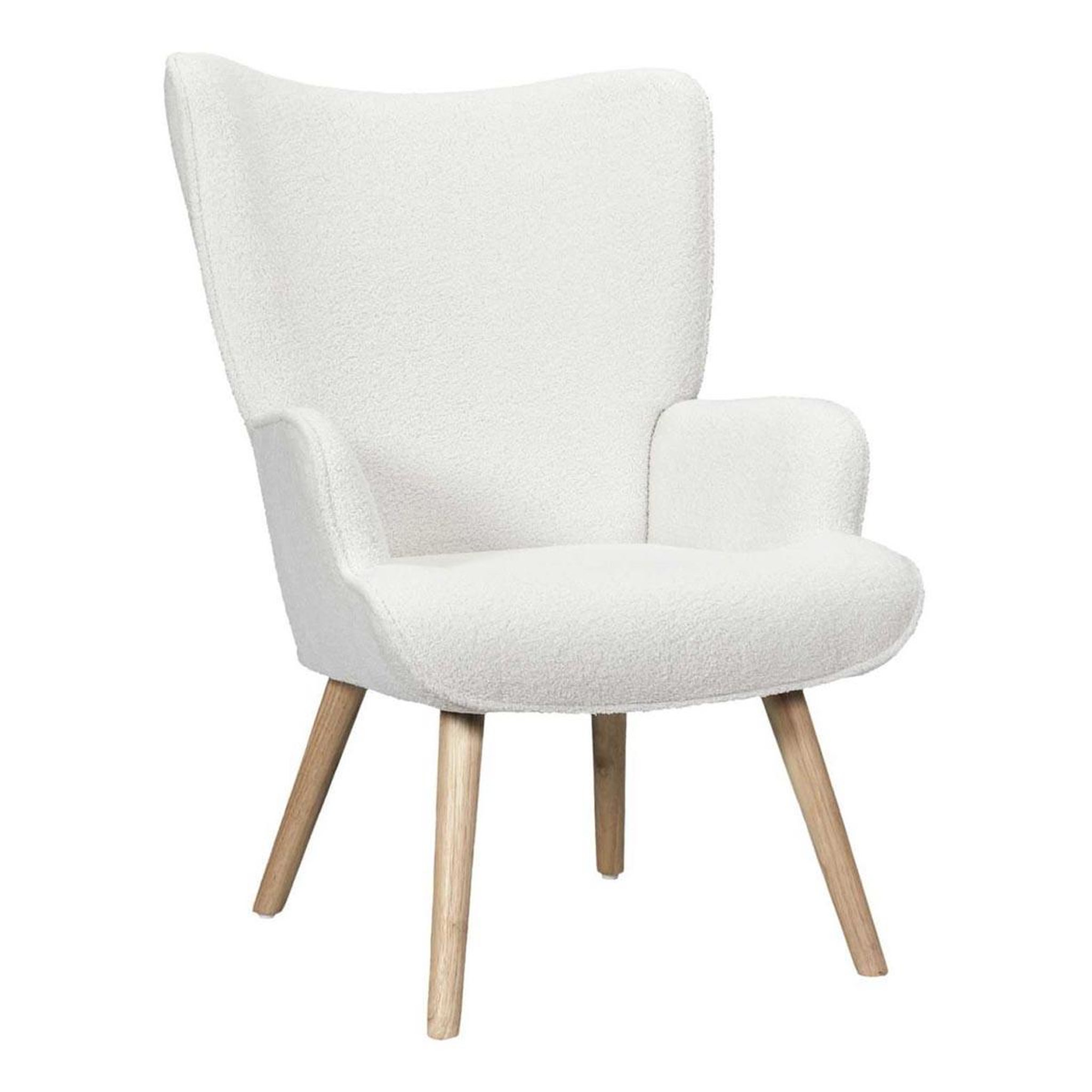 The Home Deco Factory Fauteuil bouclette  rhea  96cm blanc