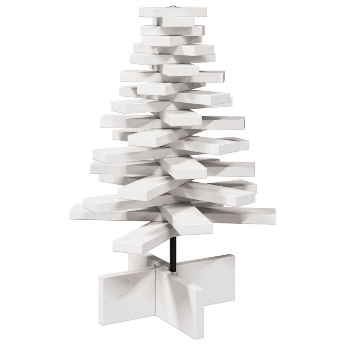 VIDAXL Arbre de Noël en bois pour decoration blanc 60 cm pin massif