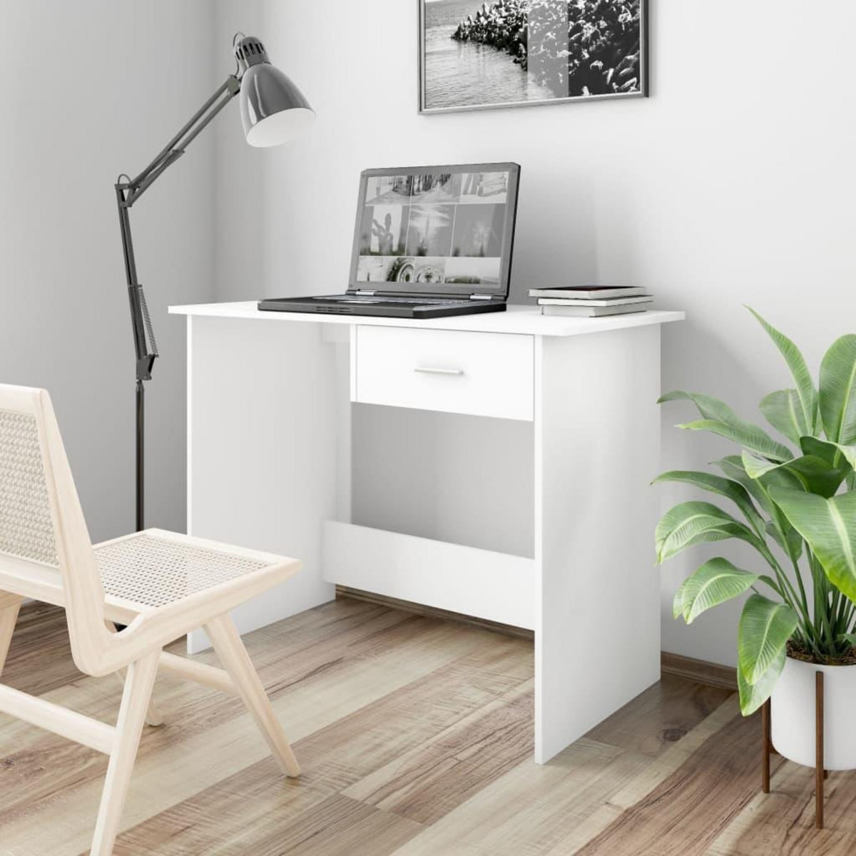VIDAXL Bureau Blanc 100 x 50 x 76 cm Bois d'ingenierie