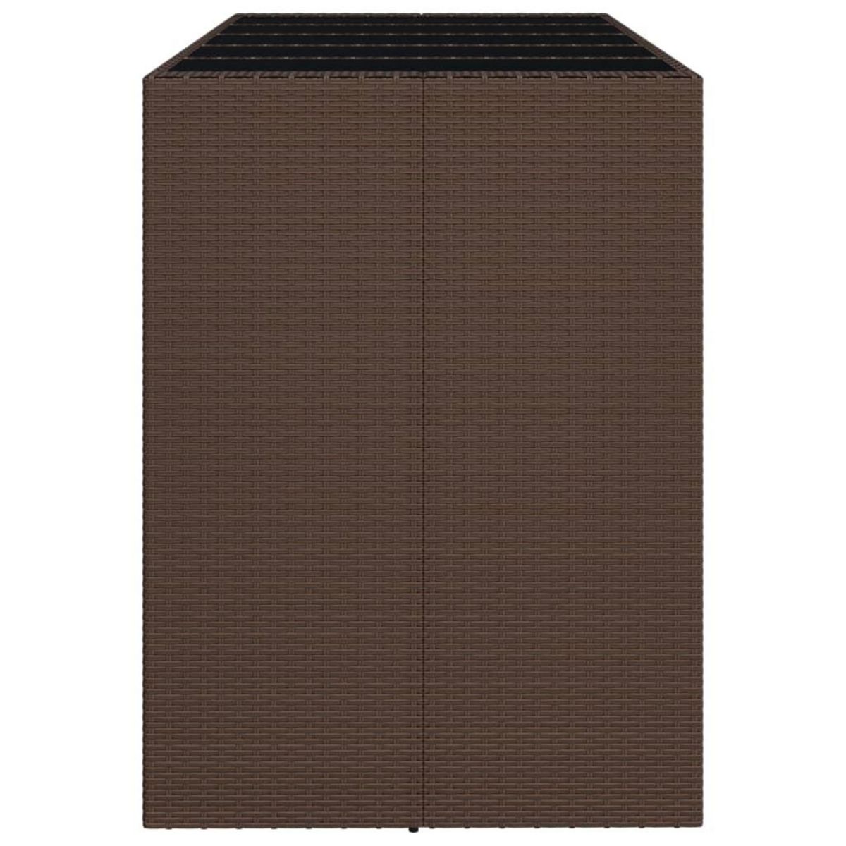 VIDAXL Table de bar et dessus en verre marron 185x80x110 cm poly rotin