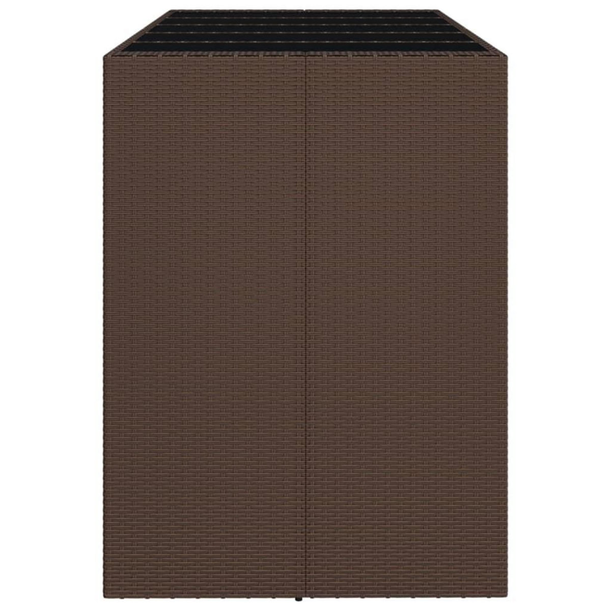 VIDAXL Table de bar et dessus en verre marron 185x80x110 cm poly rotin