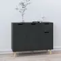 VIDAXL Buffet noir brillant 90x30x72 cm bois d'ingenierie