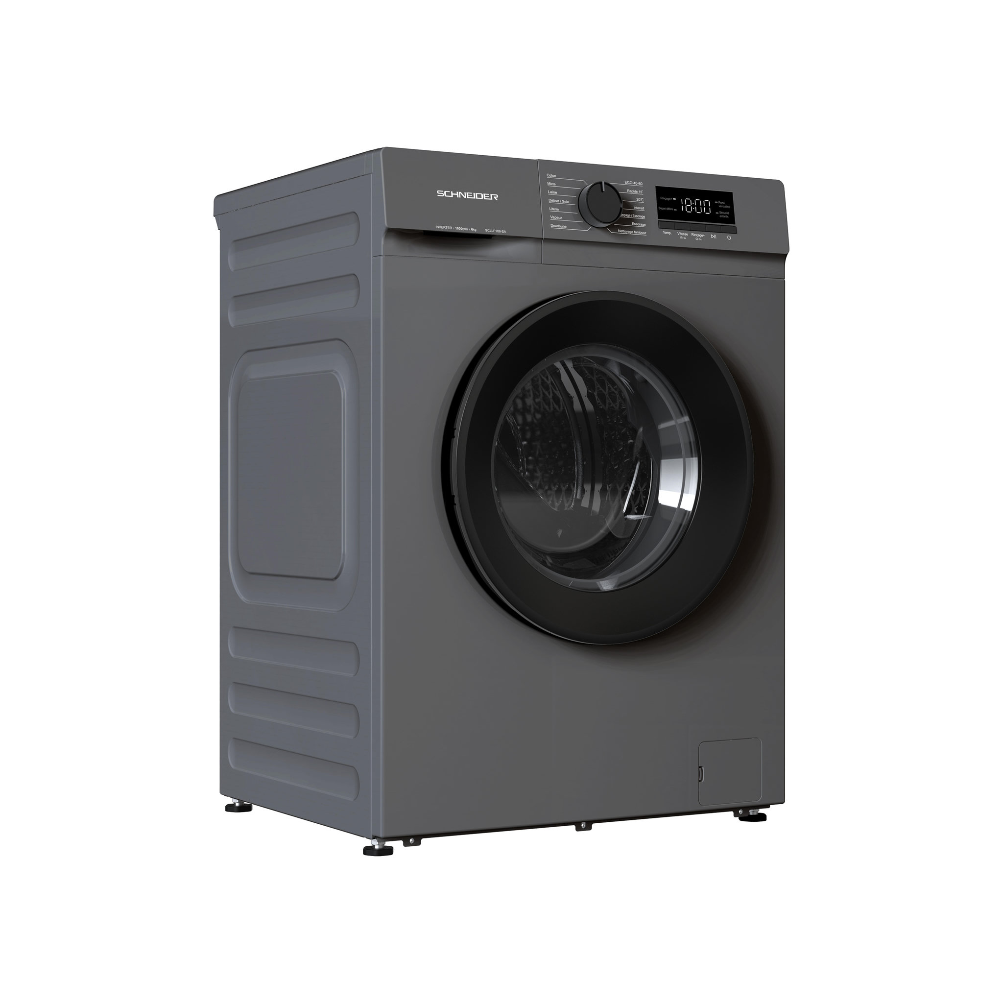 Voir la diapositive 3 : SCHNEIDER Lave linge frontal 6kg Silver - SCLLF106-SA