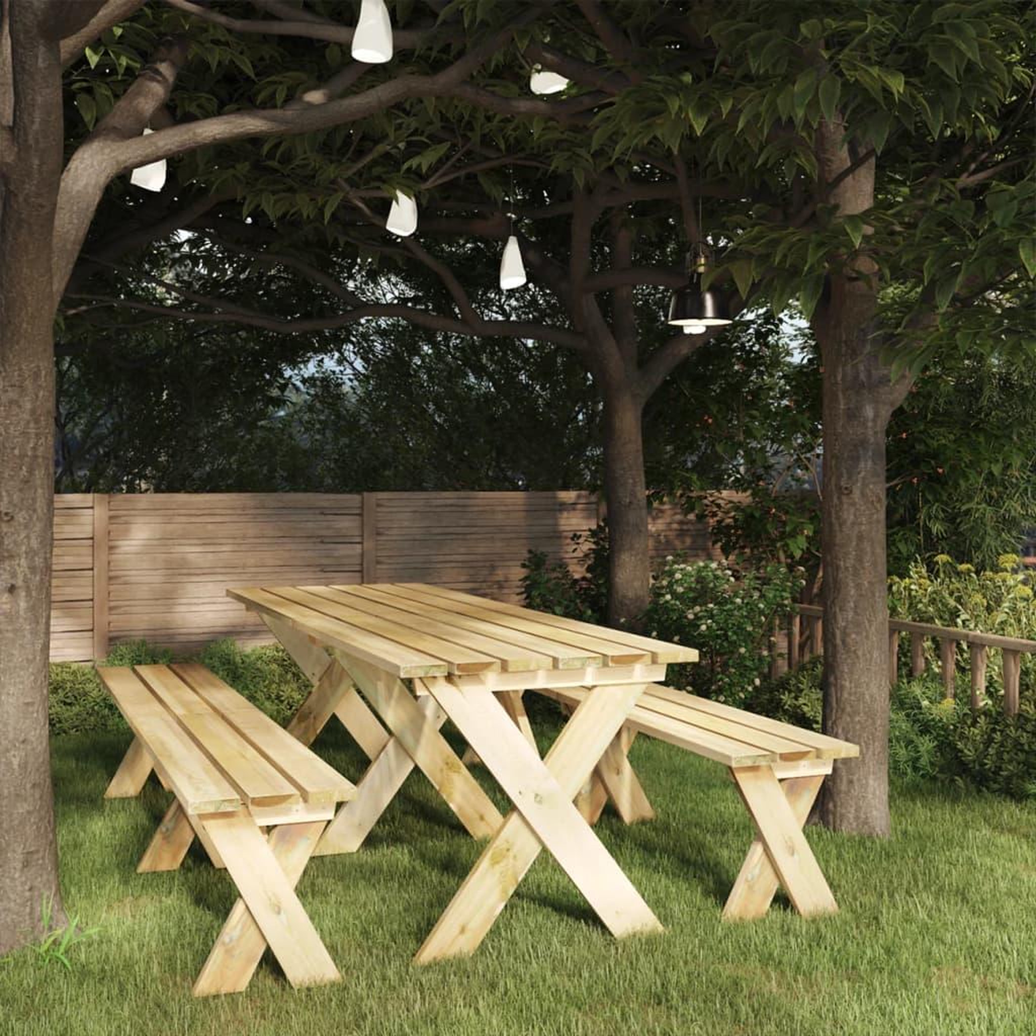 Voir la diapositive 1 : VIDAXL Table de jardin 220x73x70 cm Bois de pin impregne