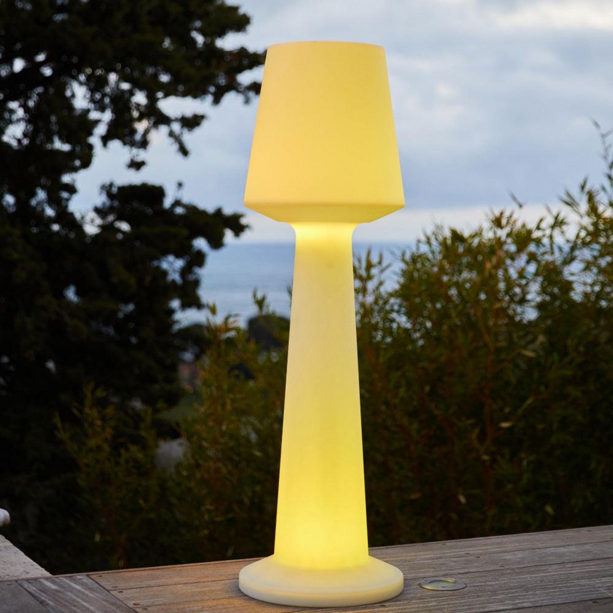 Lumisky Lampadaire extérieur sans fil AUSTRAL Blanc Polypropylène H110CM