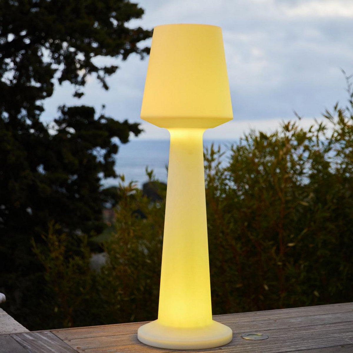 Lumisky Lampadaire extérieur sans fil AUSTRAL Blanc Polypropylène H110CM