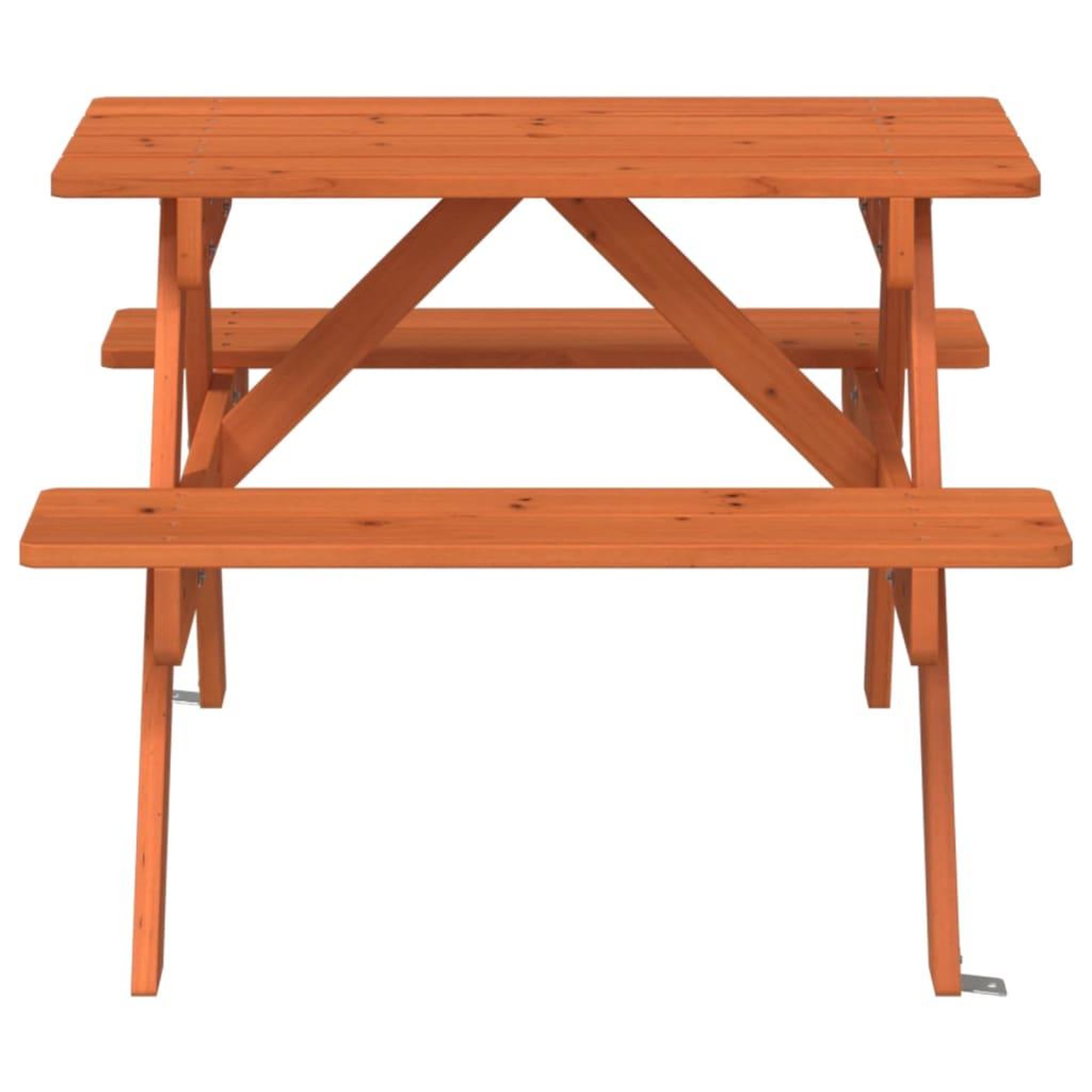 Voir la diapositive 4 : VIDAXL Table de pique-nique pour 4 enfants avec trou de parasol sapin