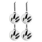 Paris Prix Lot de 4 Boules de Noël  Fleurs Séchées II  10cm Noir