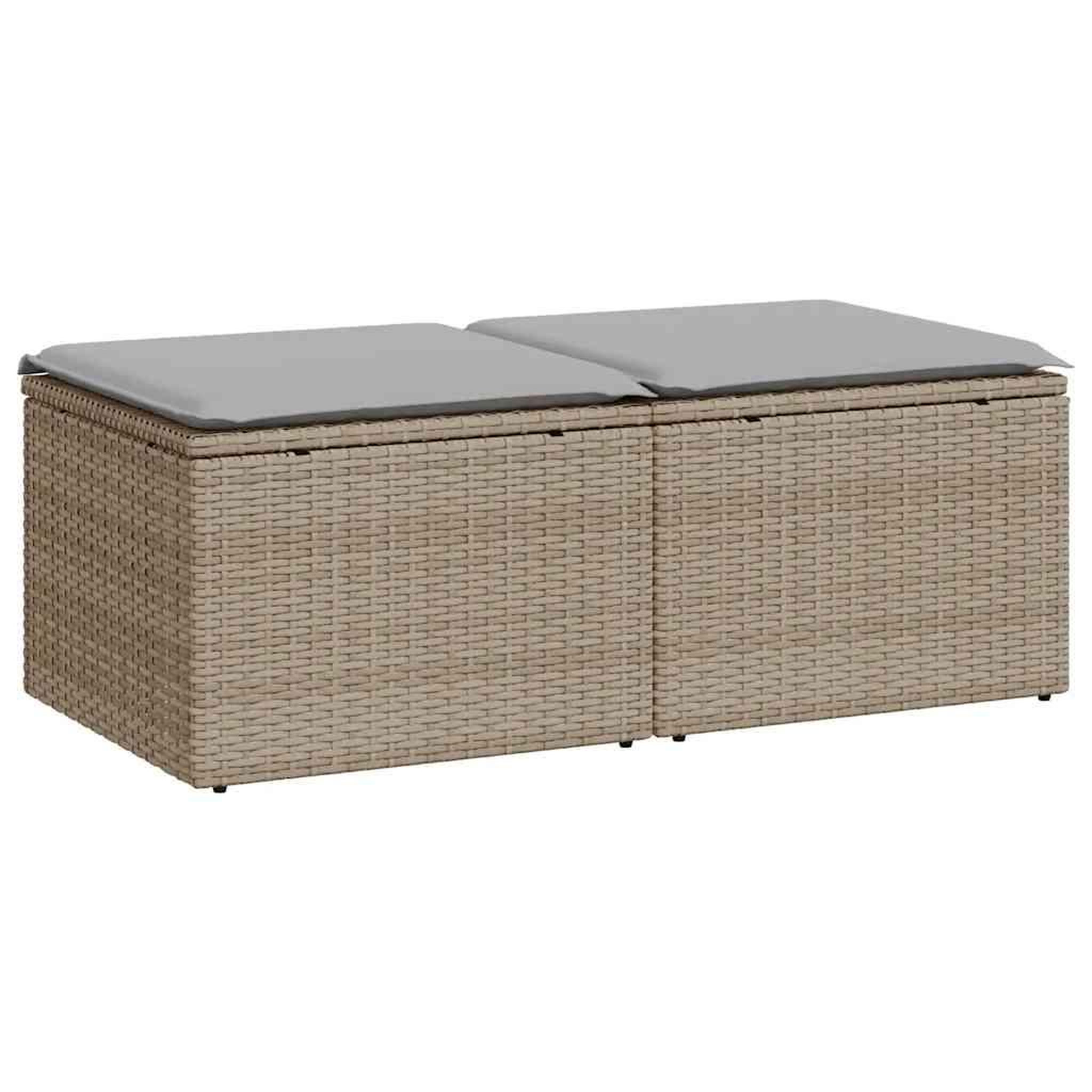 Voir la diapositive 2 : VIDAXL Salon de jardin avec coussins 2 pcs beige resine tressee acacia