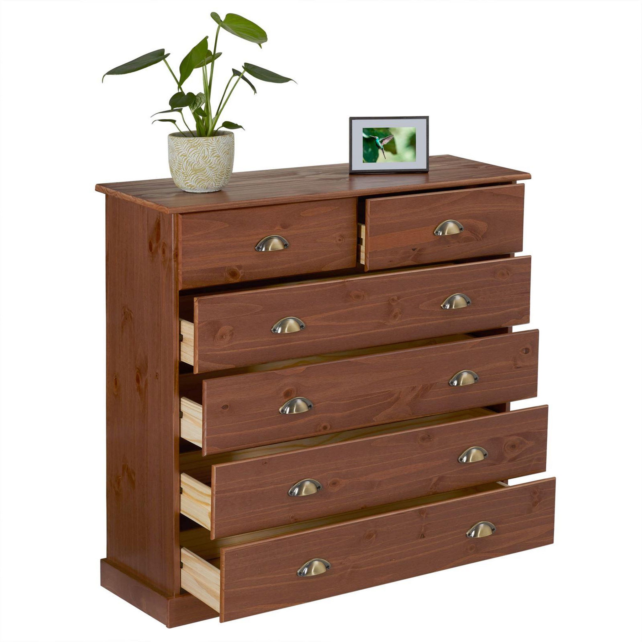 Voir la diapositive 3 : IDIMEX Commode PARIS en pin massif, 6 tiroirs