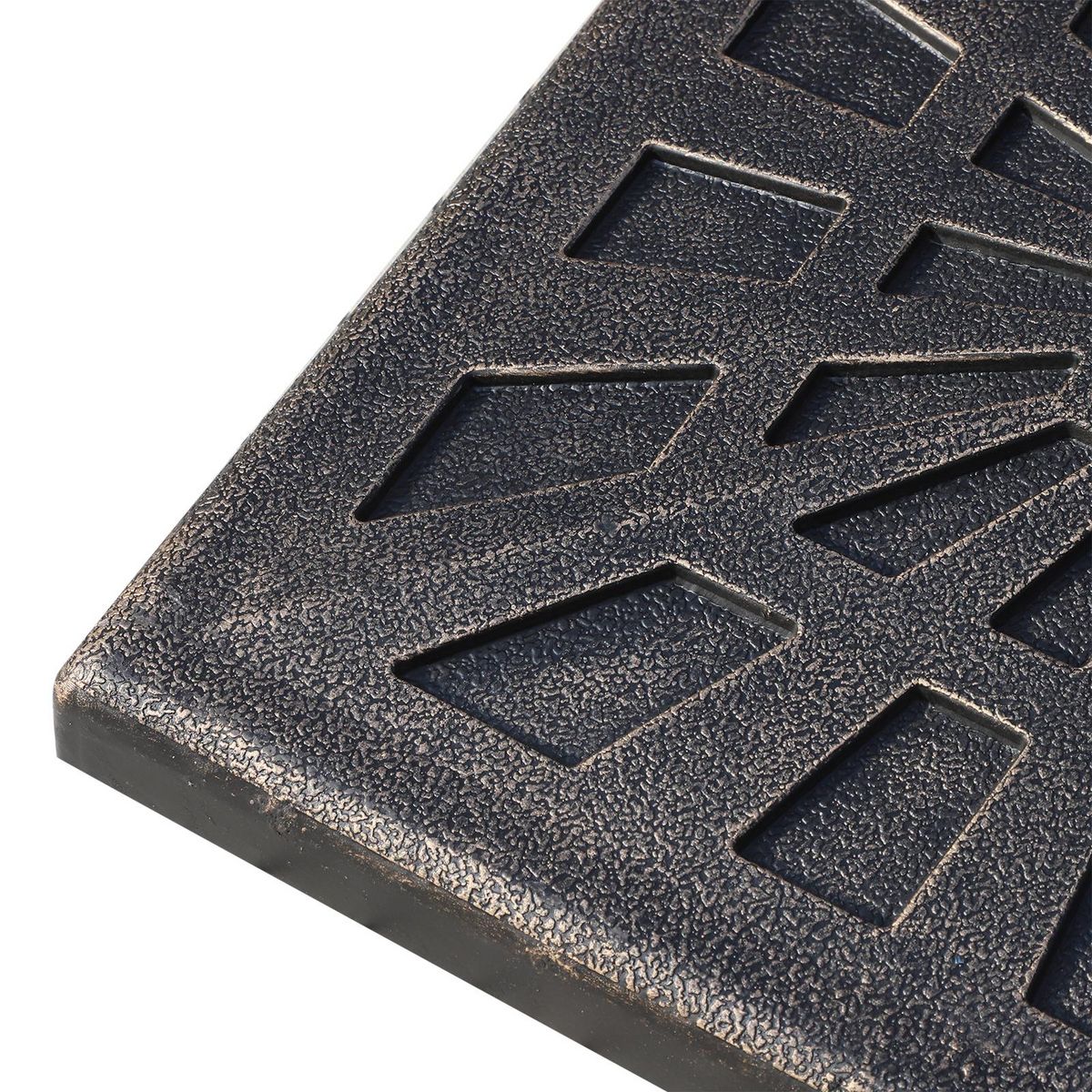 OUTSUNNY Pied de parasol base de lestage carrée 51L x 51l x H 32 cm résine imitation fonte poids net 15 Kg bronze