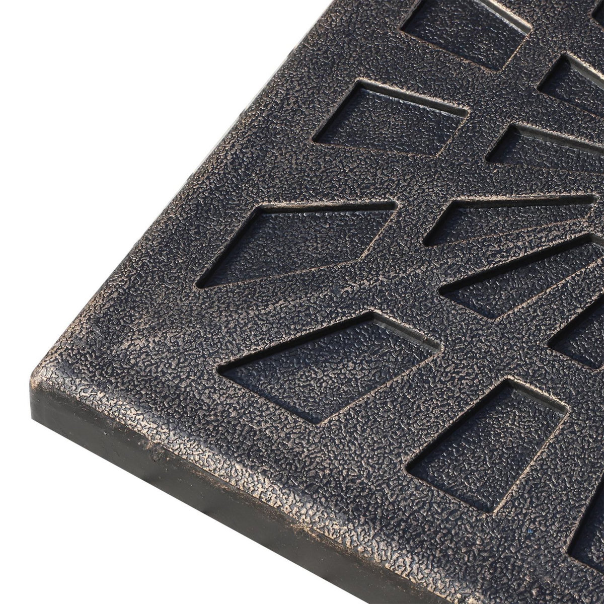 OUTSUNNY Pied de parasol base de lestage carrée 51L x 51l x H 32 cm résine imitation fonte poids net 15 Kg bronze