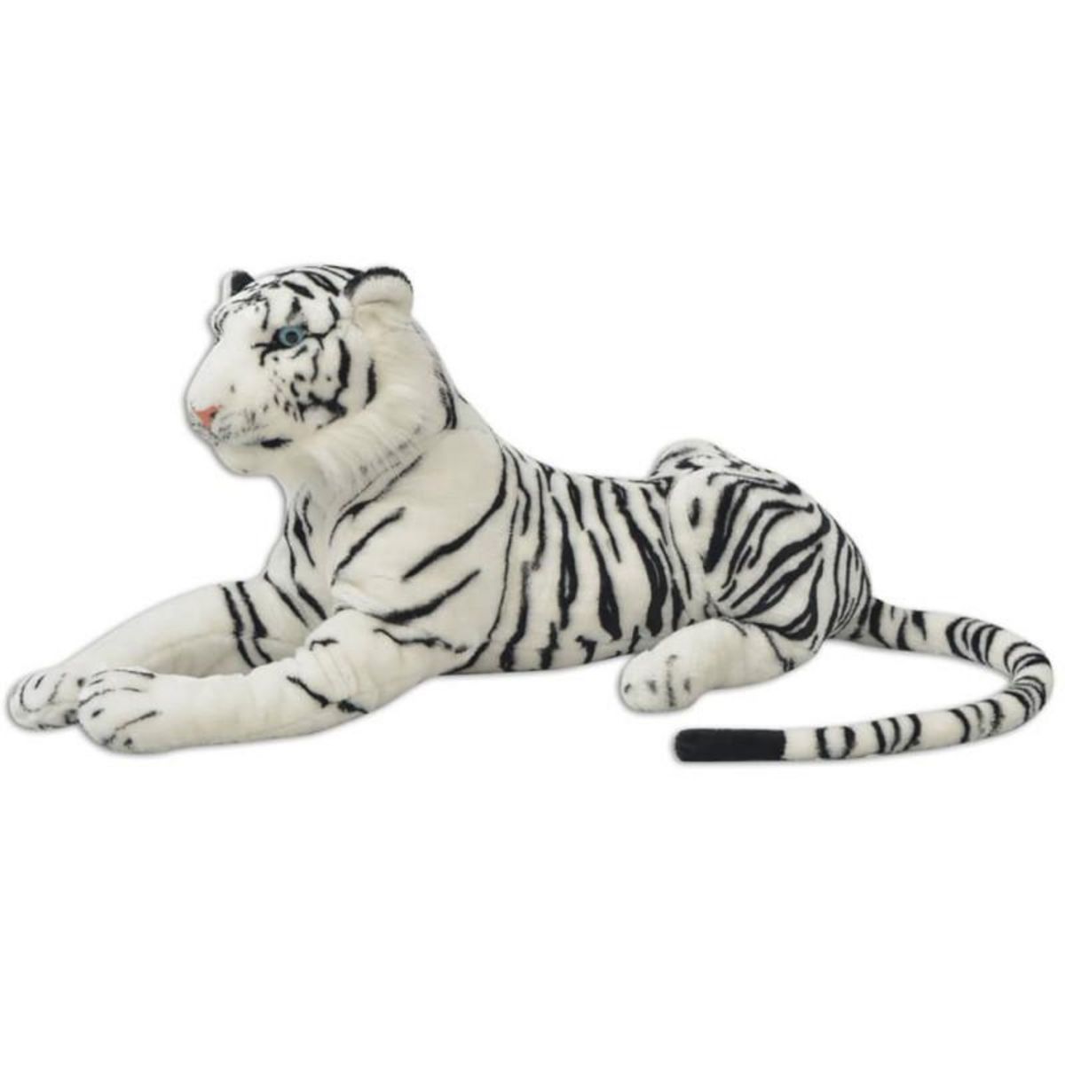 VIDAXL Tigre en peluche Blanc XXL