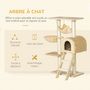 Voir la diapositive 4 : PAWHUT Arbre à chat griffoir arbre à grimper tour de jeu stable à plusieurs niveaux centre d'activités hauteur 98 cm beige
