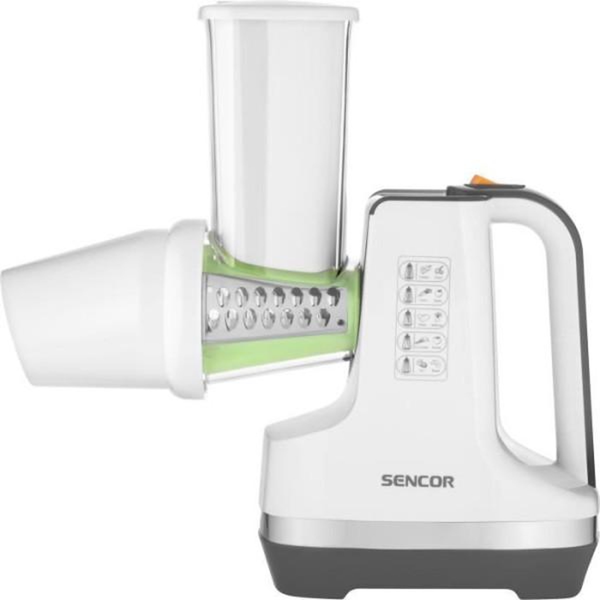 Voir la diapositive 5 : MARKET24 Trancheuse Découpe légumes et sorbétiere - SENCOR - SSG 4500WH - 150 W - 6 accessoires - Blanc
