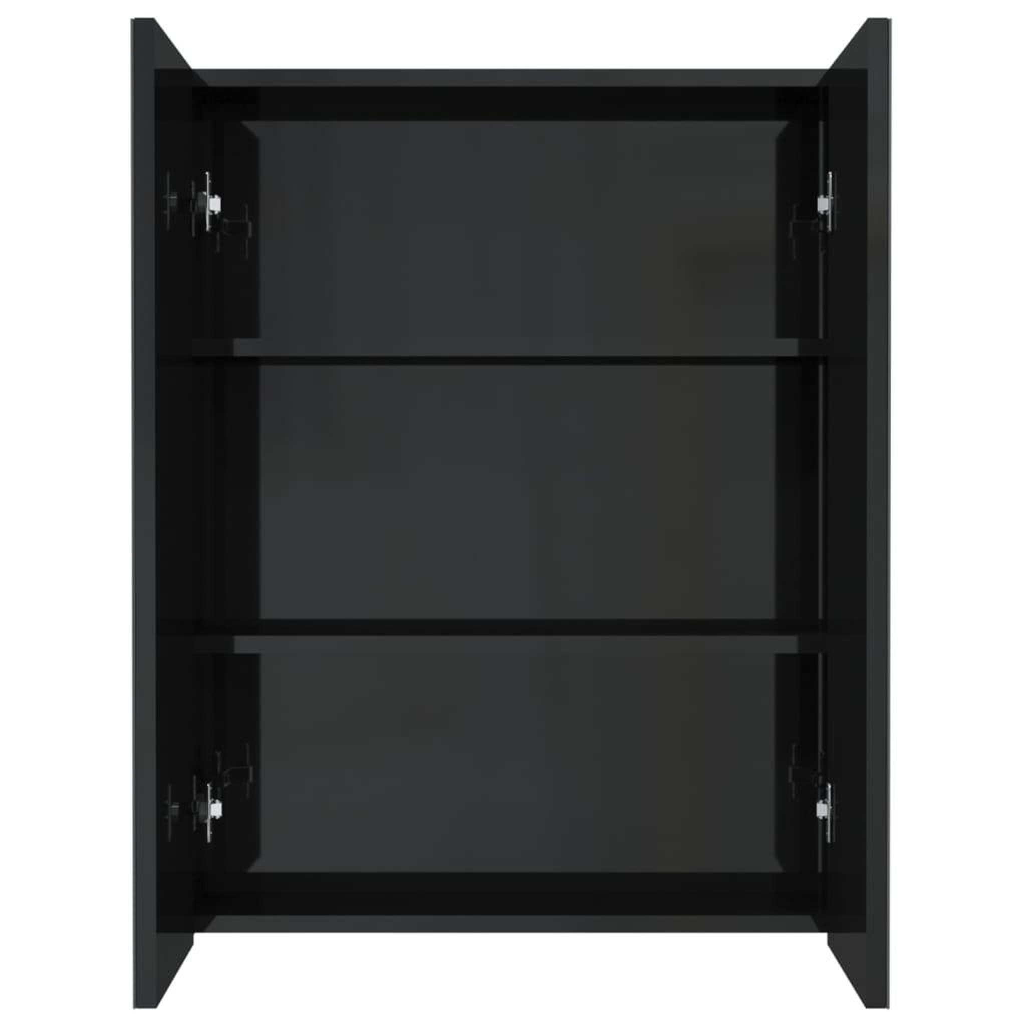 Voir la diapositive 3 : VIDAXL Armoire a miroir de salle de bain 60x15x75 cm MDF Noir brillant