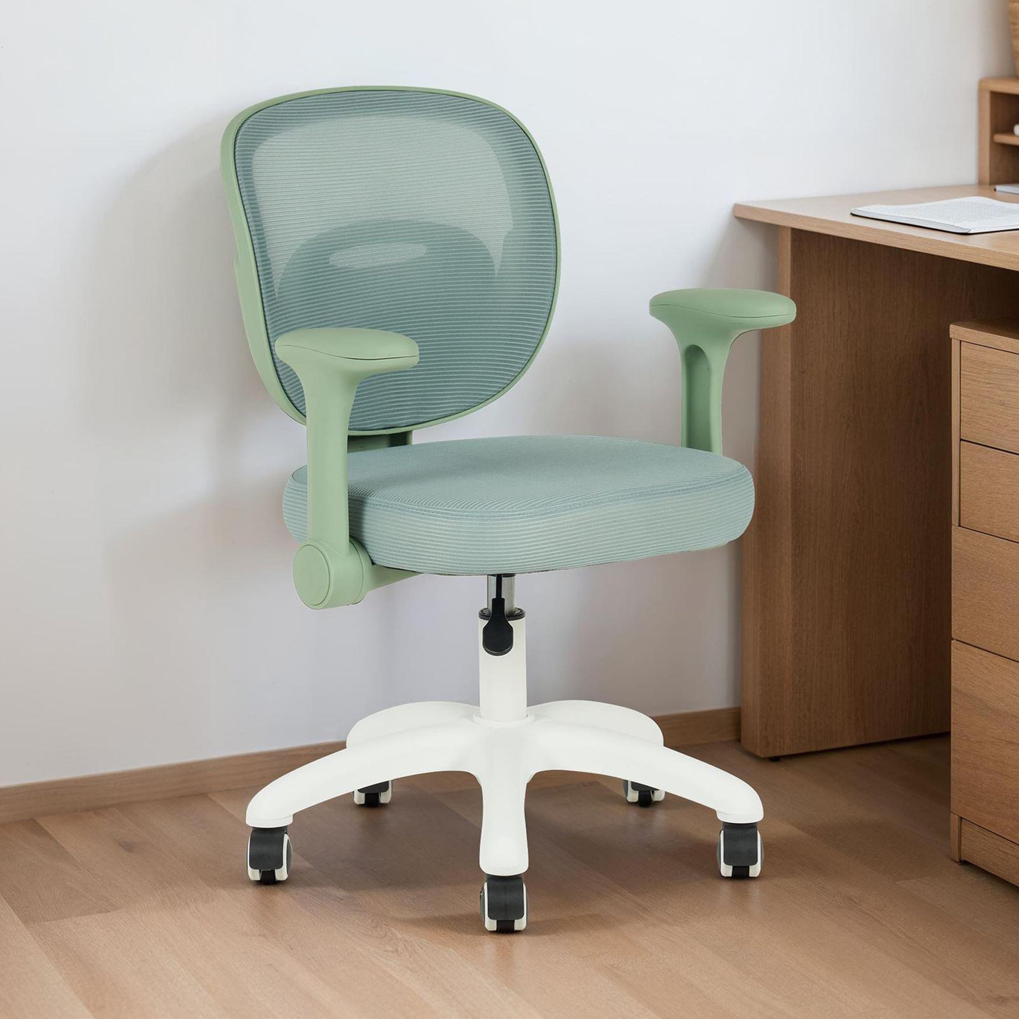 Voir la diapositive 2 : IDIMEX Chaise de bureau enfant amelia réglable en tissu mesh