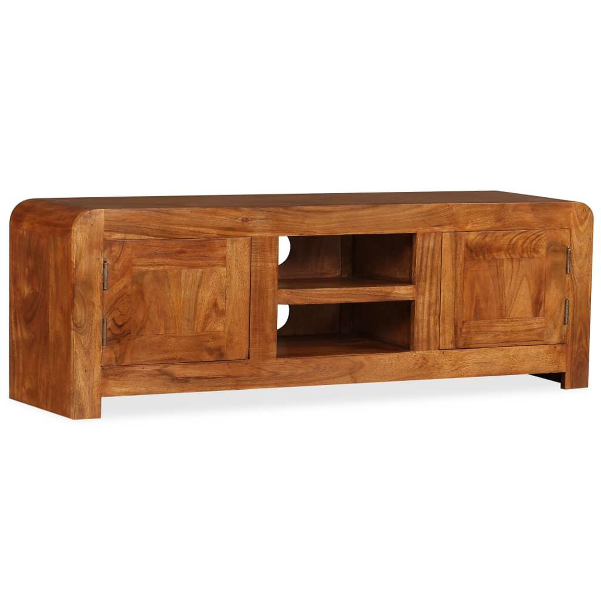 Voir la diapositive 3 : VIDAXL Meuble tv bois massif avec finition miel 120 x 30 x 40 cm