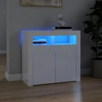 VIDAXL Buffet avec lumieres LED blanc brillant 80x35x75 cm