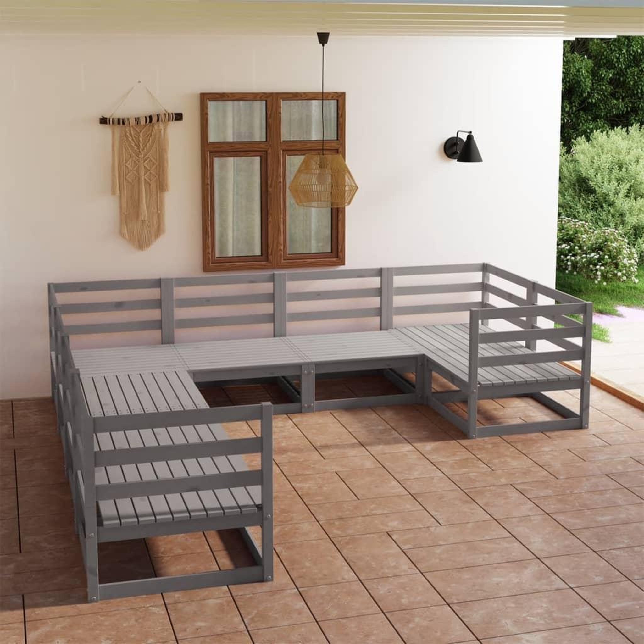 VIDAXL Salon de jardin 8 pcs bois de pin massif