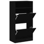 Voir la diapositive 2 : VIDAXL Armoire a chaussures noir 60x34x116 cm bois d'ingenierie