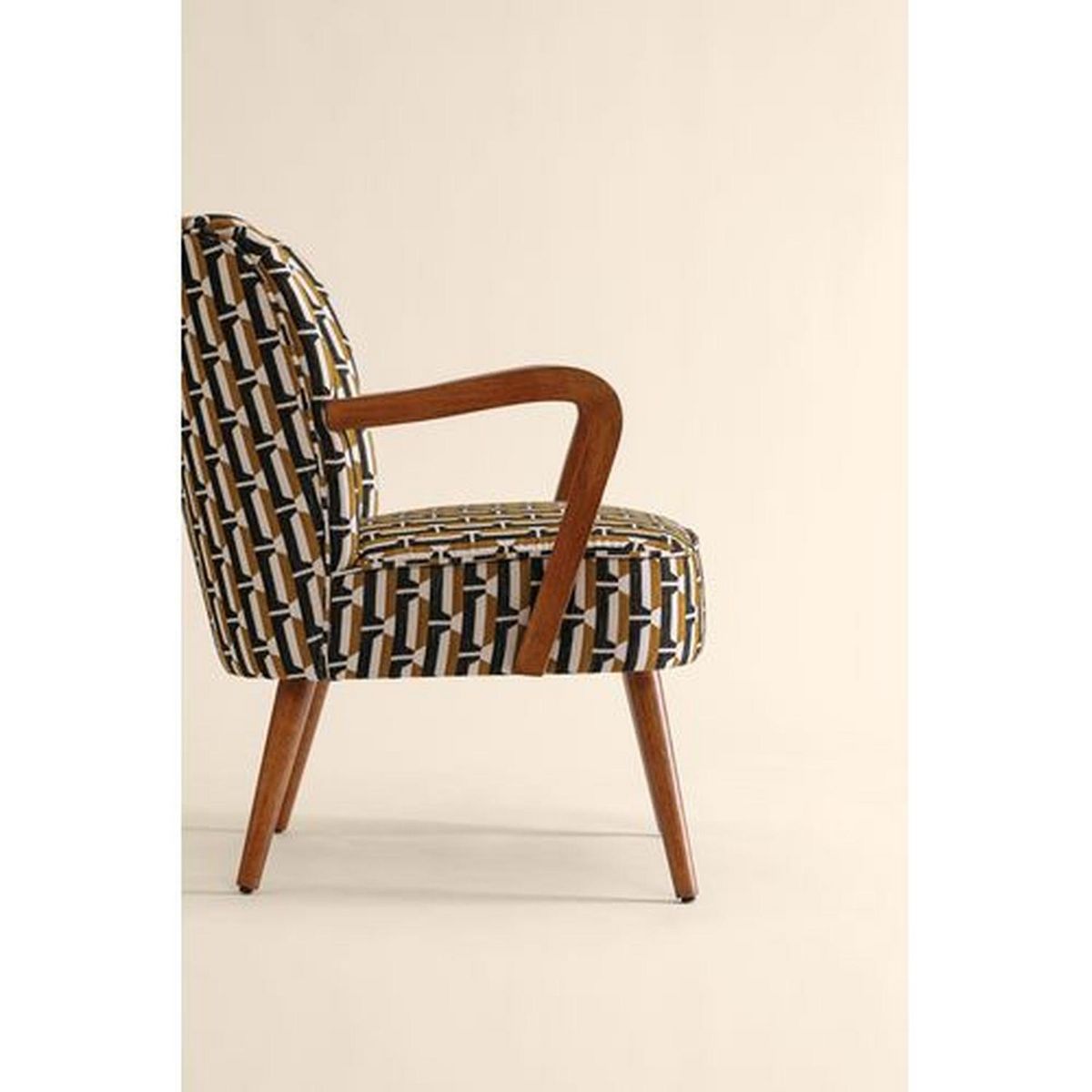 ATMOSPHERA Fauteuil avec tissu jacquard CHIARA - Noir et beige
