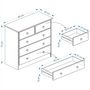 Voir la diapositive 3 : IDIMEX Commode en pin RONDO, 2+3 tiroirs