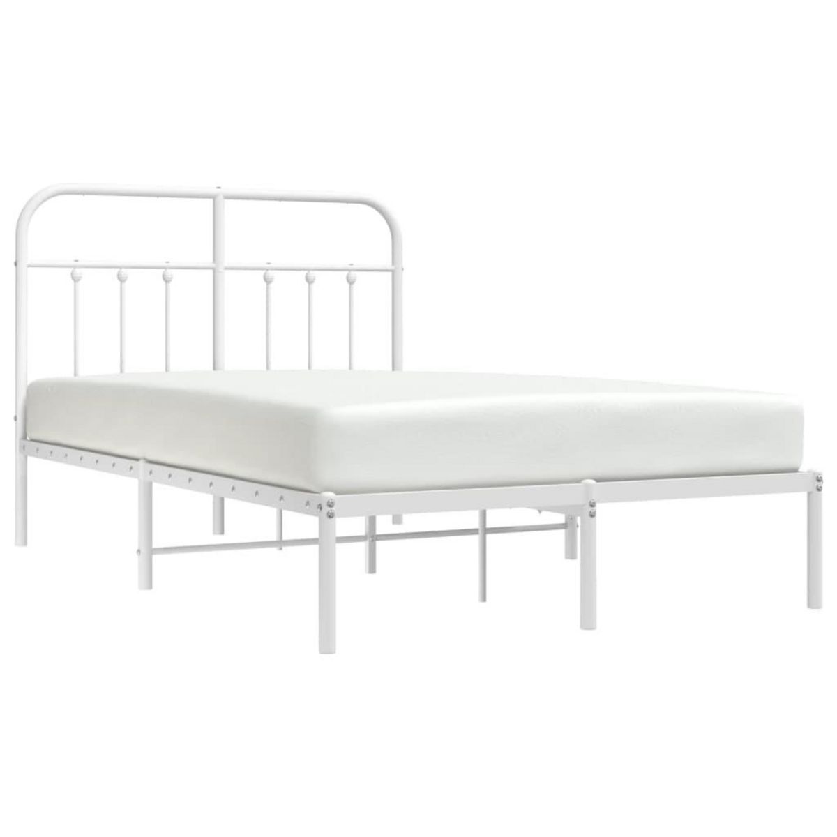 VIDAXL Cadre de lit metal sans matelas et tete de lit blanc 120x190 cm