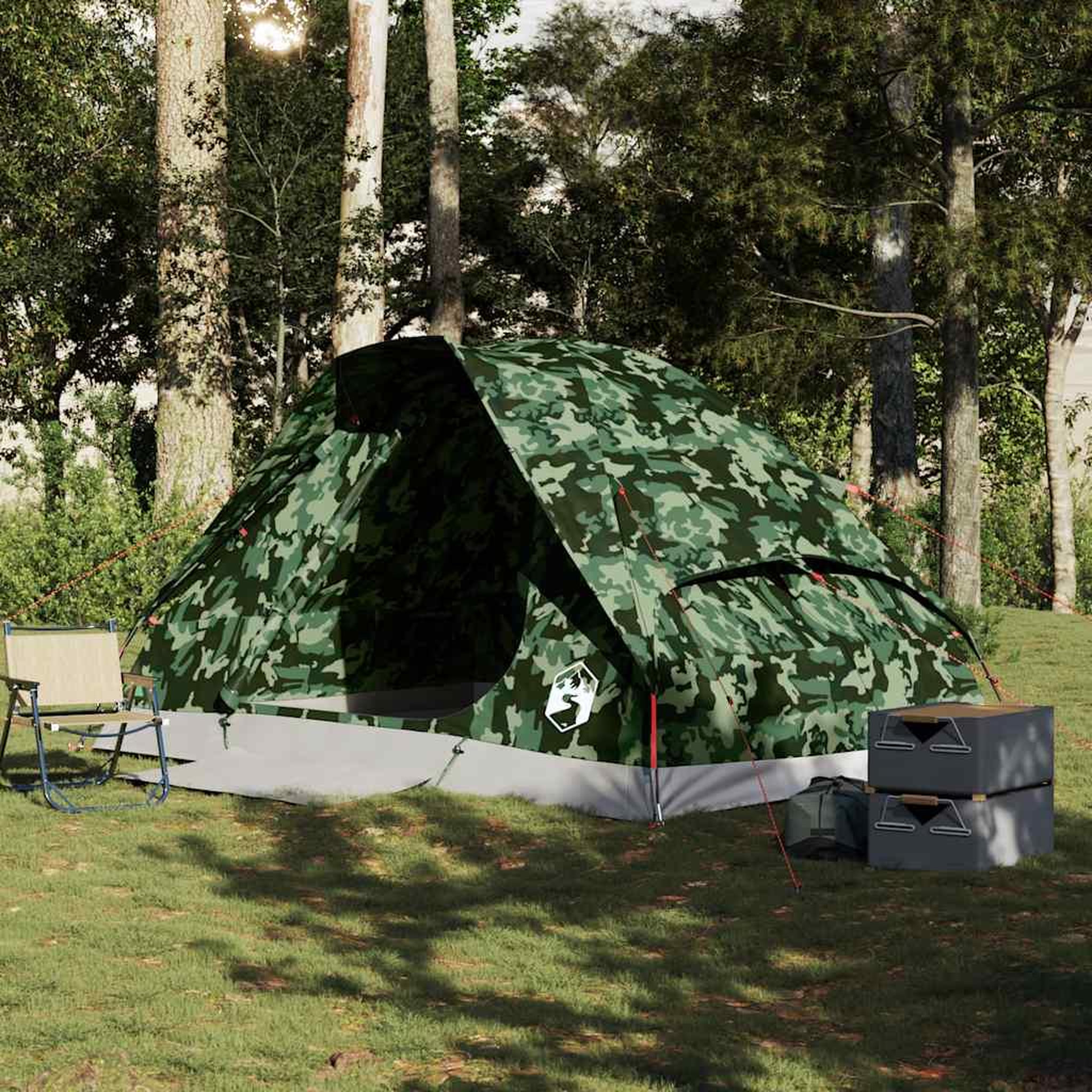 Voir la diapositive 3 : VIDAXL Tente de camping a dome 4 personnes camouflage impermeable