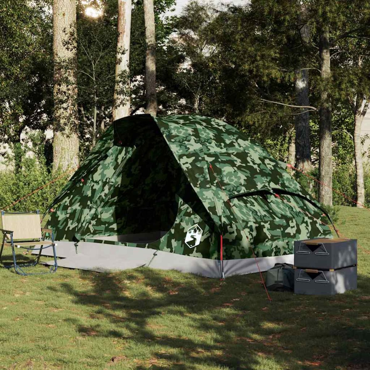 VIDAXL Tente de camping a dome 4 personnes camouflage impermeable