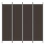Voir la diapositive 3 : VIDAXL Cloison de separation 4 panneaux Marron 200x200 cm Tissu