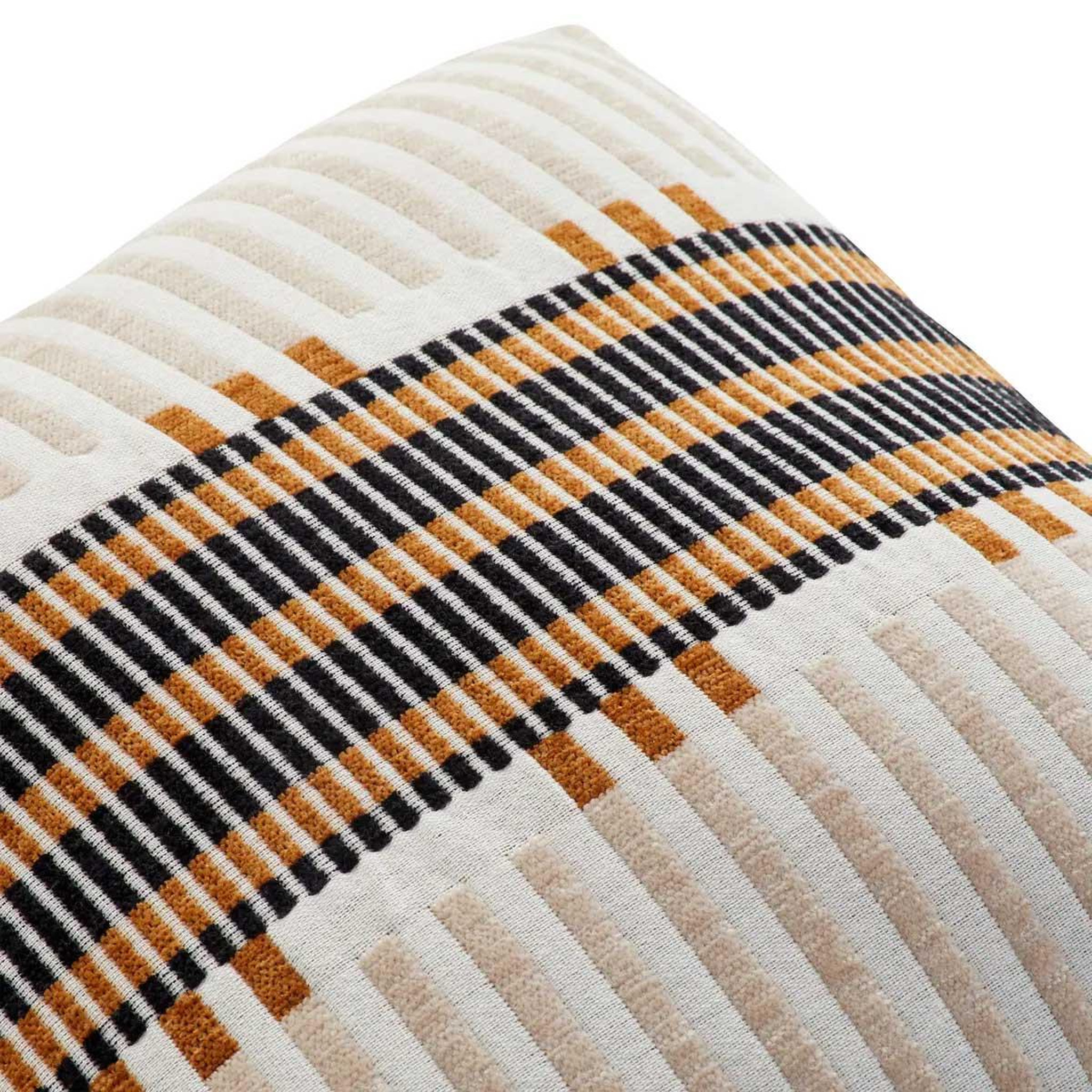 Voir la diapositive 4 : ATMOSPHERA Coussin déco jacquard  disso  40x40cm beige lin