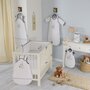 PTIT BASILE Protège Carnet de Santé bébé en Coton Bio  Little Paris blanc