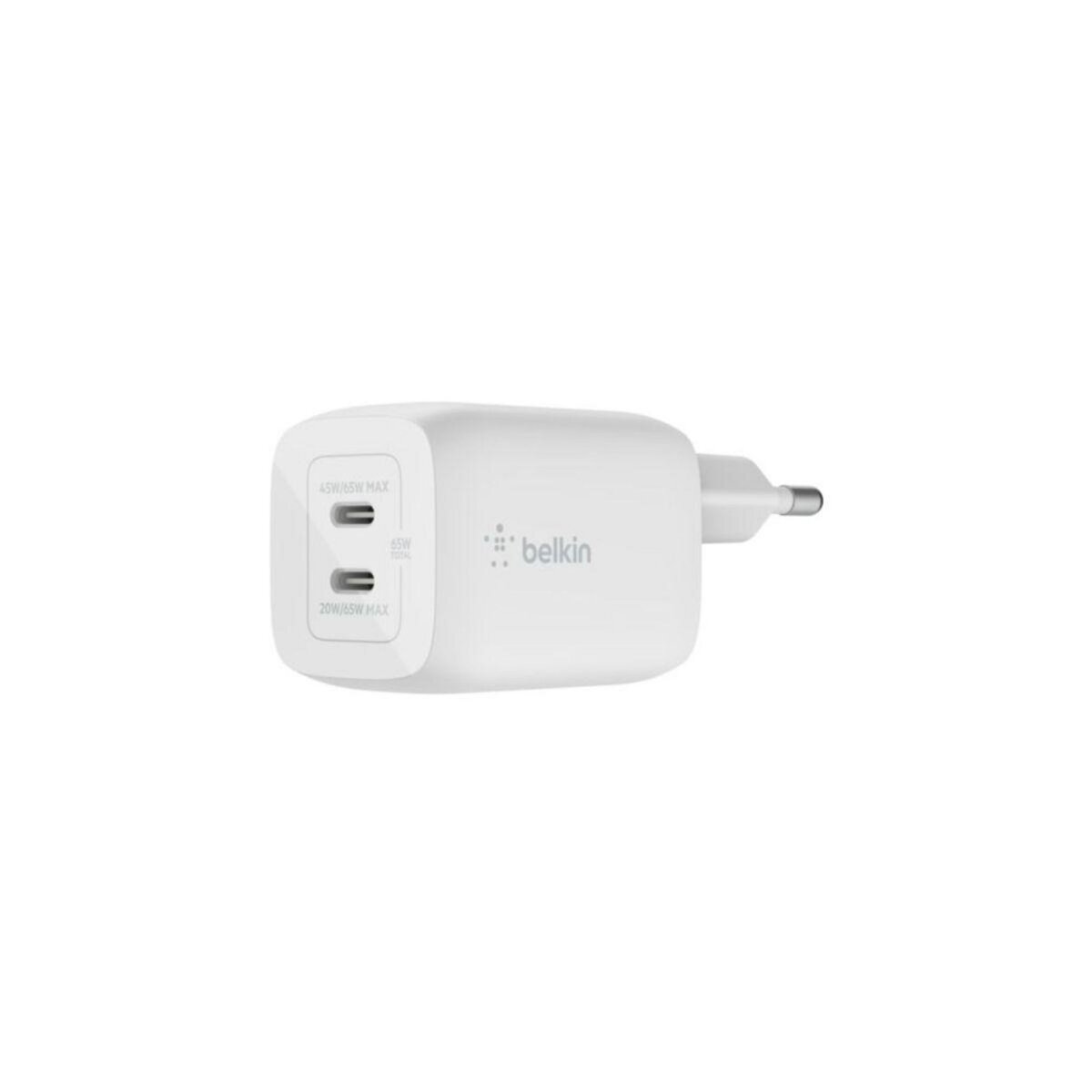 Belkin Chargeur USB C x2 65W GaN PPS Blanc