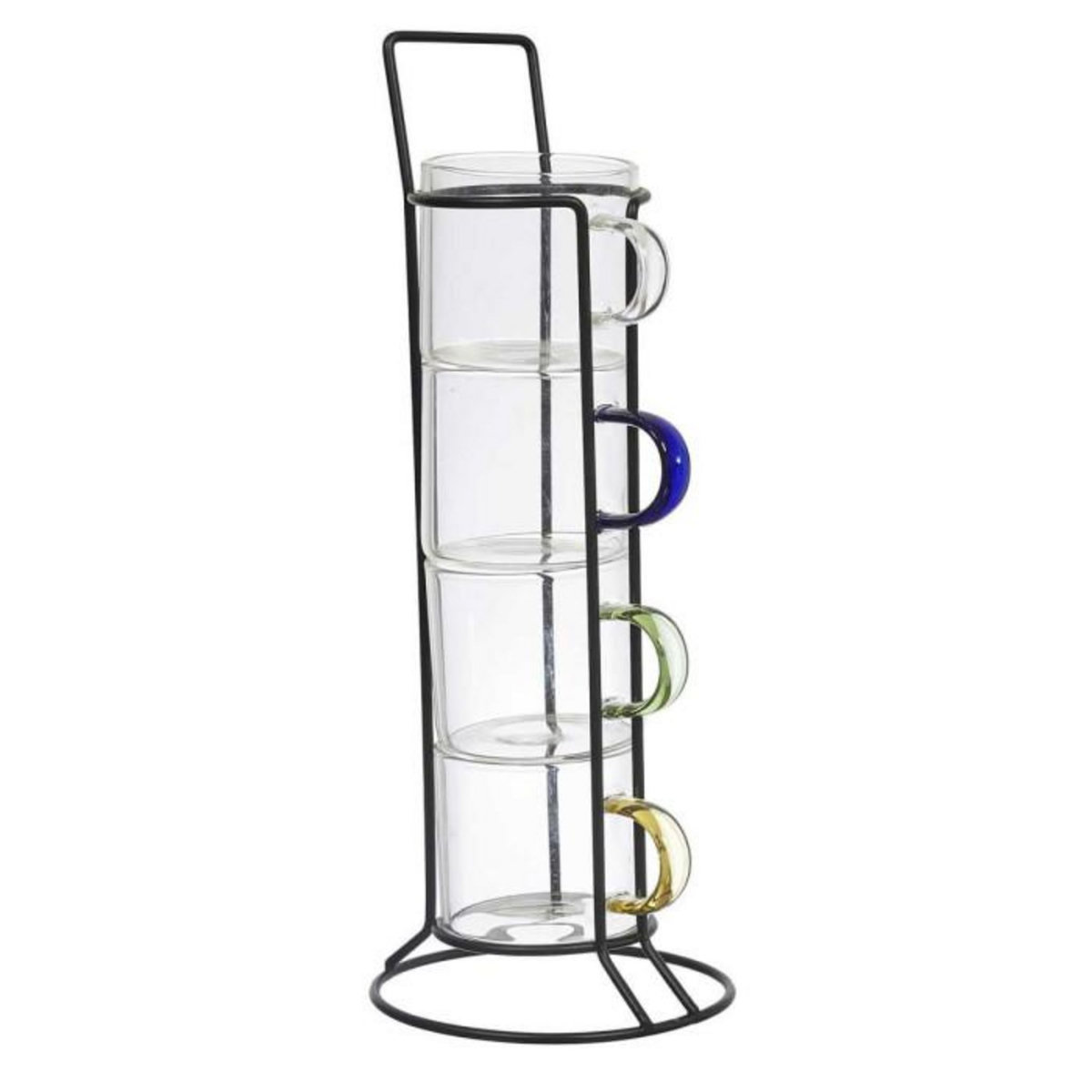 Paris Prix Lot de 4 Tasses à Café Avec Support  Paradis  8cm Transparent